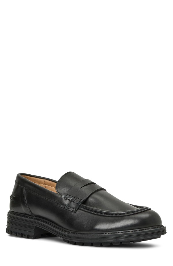 アクアタリア メンズ シューズ 置き目毛皮 Aquatalia Ellis Penny Loafer Black Calf 黒いこと