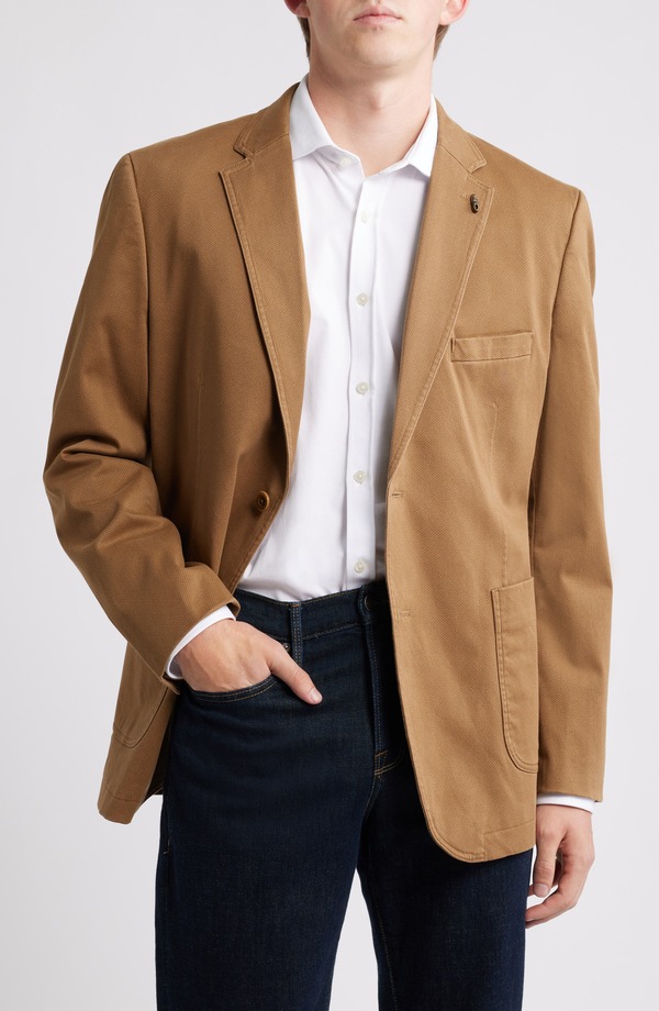 ジョンストンアンドマーフィー メンズ アウター ジャケット・ブルゾン プリント コットン コート Johnston & Murphy Brown Microprint Stretch Cotton Sport Coat Brown ブラウン｜ReVida 店