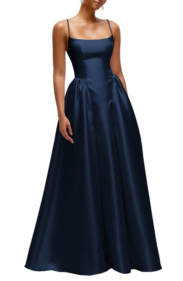 ドレッシーコレクション レディース トップス ワンピース サテン ノースリーブ Dessy Collection Sleevelessatin Gown Midnight