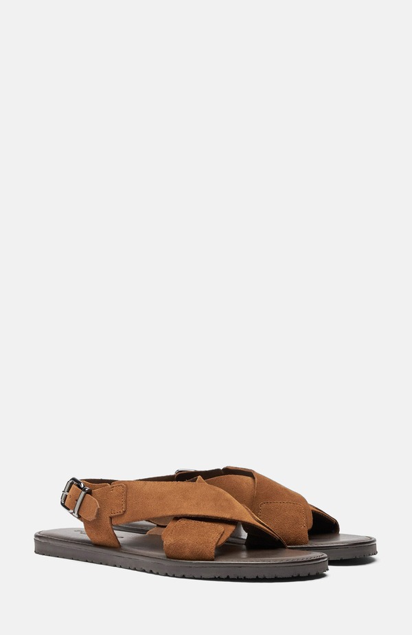 スカロッソ メンズ シューズ サンダル SCAROSSO Massimo Sandals Tan - Suede タン