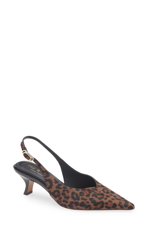 ラグアンドボーン レディース シューズ ヒール rag & bone Madison Slingback Pointed Toe Kitten Heel Pump Leopard アニマル