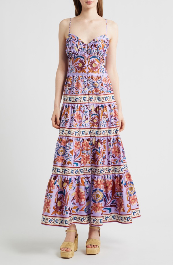 ファーム レディース トップス ワンピース マキシ FARM Rio Flower Tiles Maxi Sundress Flower Tiles Lilac ライラック