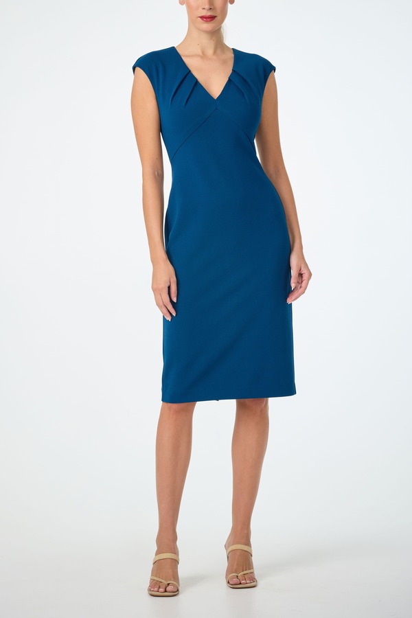 トリーナターク レディース トップス ワンピース Vネック Trina Turk Vibrant V-Neck Sheath Dress Burle Blue ブルー