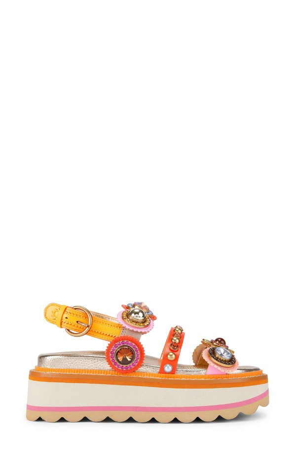 カートジェイガーロンドン レディース シューズ サンダル プラットフォーム Kurt Geiger London Octavia Slingback Platform Sandal Orange Multi オレンジ