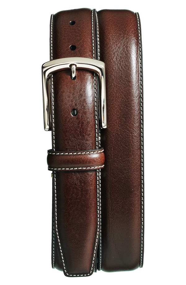 トリノ メンズ 付属品 胴締め なめし革 Torino Burnished Leather Belt Brown 赤銅色