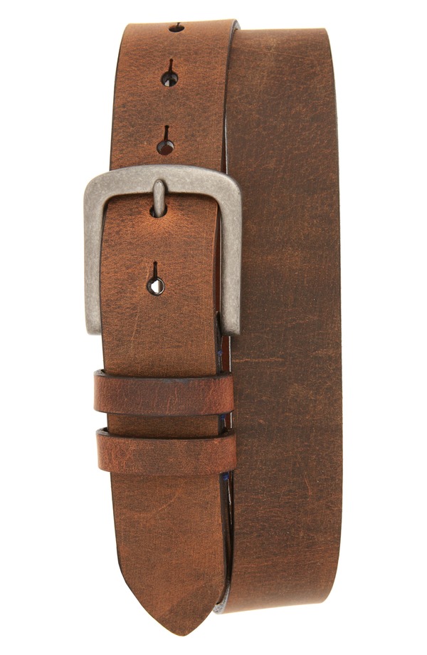 トリノ メンズ 付属品 胴締め なめし革 Torino Distressed Waxed Harness Leather Belt Brown 赤銅色