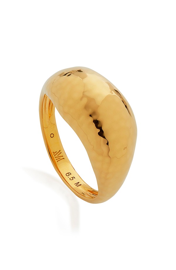 モニカヴィナダー レディース アクセサリー 指輪 Monica Vinader Gaia Dome Ring Yellow Gold イエロー