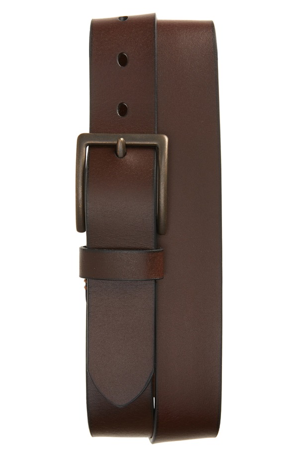 ジョンストンアンドマーフィー メンズ 付属品 胴締め なめし革 Johnston \u0026 Murphy Rivet Leather Belt Dark Brown 赤銅色