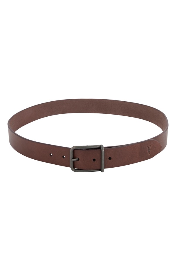 オールセインツ メンズ 付属品 胴締め なめし革 AllSaints Ramskulleather Belt Bitter Brown 赤銅色