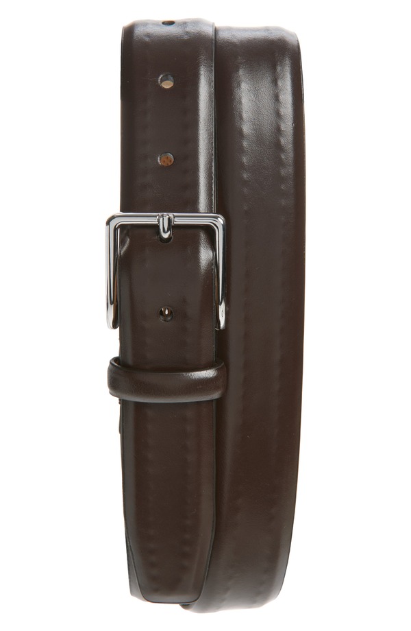 電話を掛けるハーン メンズ 付属品 胴締め なめし革 Cole Haan Hidden Stitch Leather Belt Brown 赤銅色