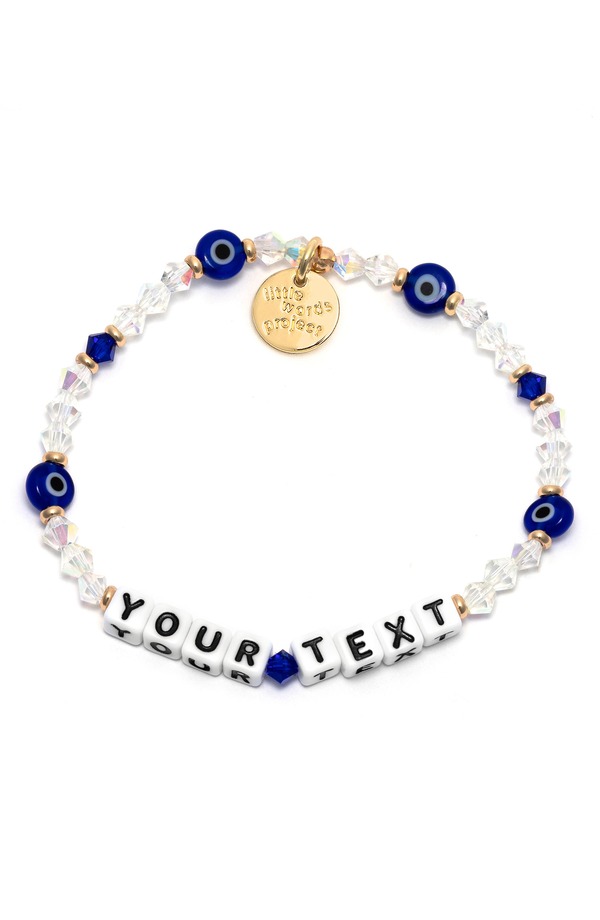 リトルワーズプロジェクト レディース アクセサリー ブレスレット・バングル・アンクレット Little Words Project Evil Eye Custom Beaded Stretch Bracelet Crystal Blue ブルー｜ReVida 店