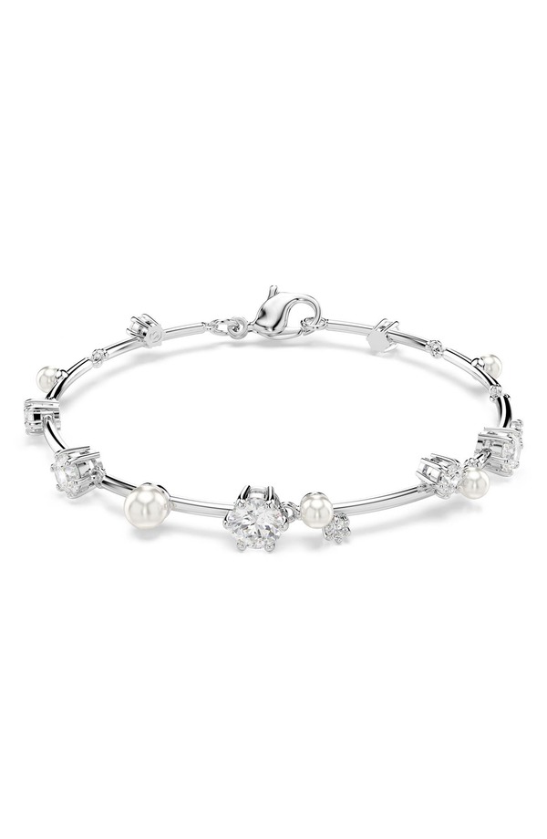 スワロフスキー レディース アクセサリー ブレスレット・バングル・アンクレット Swarovski Constella Crystal & Faux Pearline Bracelet White Gold ホワイト