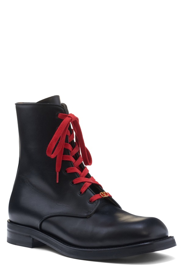 ヴァレンティノ メンズ シューズ ブーツ・レインブーツ ロゴタイプ Valentino Garavani VLOGO Combat Boot Black 黒いこと