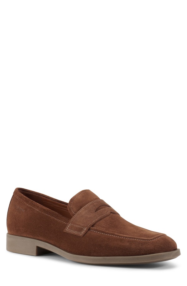 ヴァガボンド メンズ シューズ スエード ローファー Vagabond Shoemakers Troy Square Toe Suede Penny Loafer Cocoa Brown ブラウン