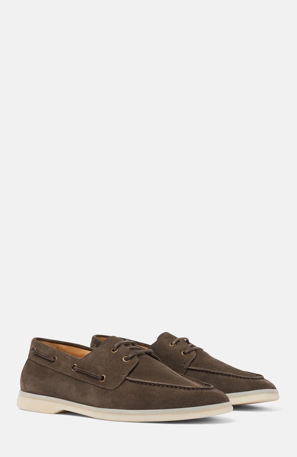 スカロッソ メンズ シューズ スリッポン・ローファー SCAROSSO Lio Boat Shoes Deep Taupe - Suede トープ