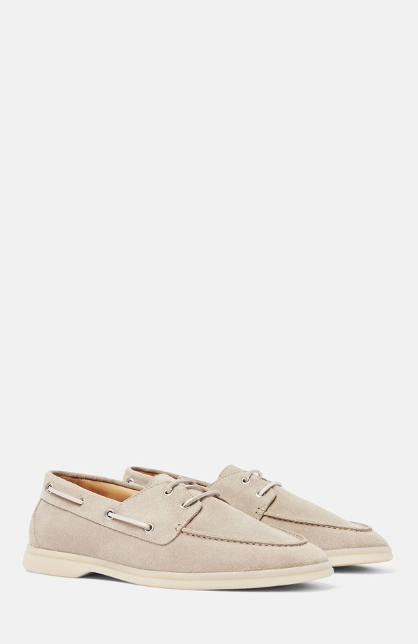 スカロッソ メンズ シューズ スリッポン・ローファー SCAROSSO Lio Boat Shoesand - Suede 沙子