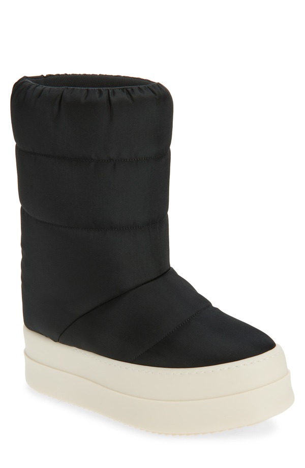 リックオウエンス メンズ シューズ ブーツ・レインブーツ Rick Owens DRKSHDW Darkshadow Mega Bumper Lunar Boot Black/ Milk 黒いこと