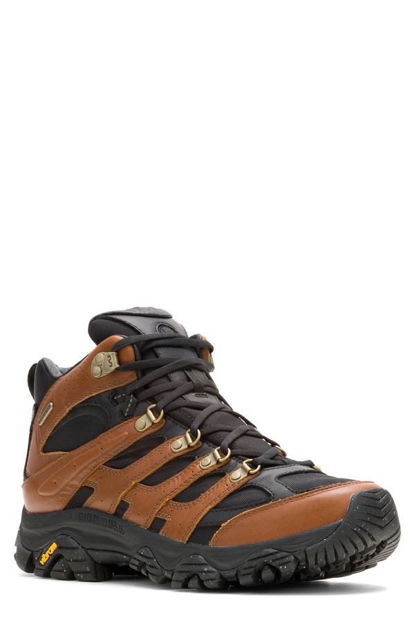 メレル メンズ シューズ ブーツ・レインブーツ なめし革 Merrell Moab 3 Luxe Leather Waterproof Mid Hiking Boot Black/ Brown 黒いこと