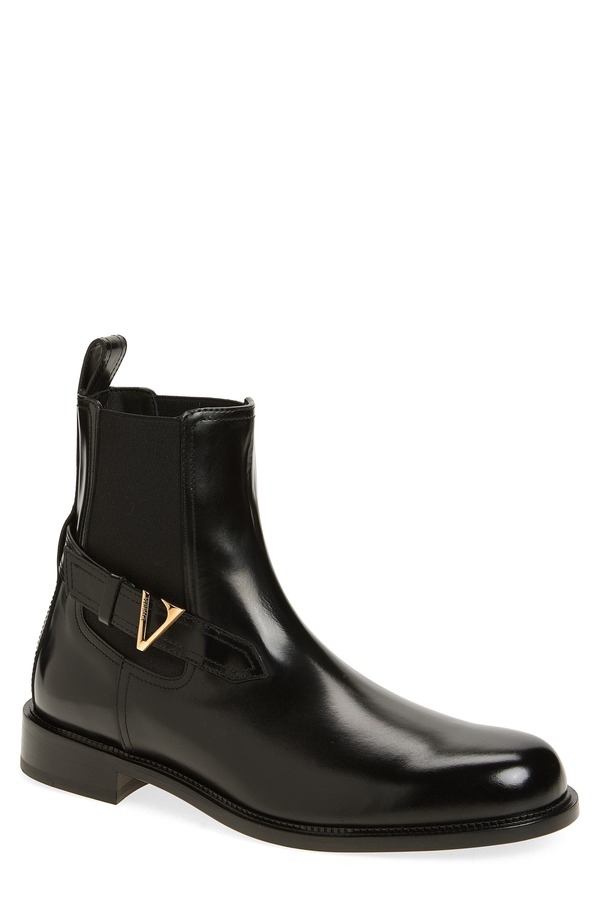 ヴェルサーチ メンズ シューズ ブーツ・レインブーツ チェルシーブーツ チェルシー ロゴタイプ Versace VLOGO Chelsea Boot Black-Versace Gold 黒いこと