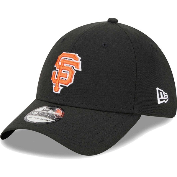 ニューエラ メンズ アクセサリー 帽子 ロゴ Men's New Era Black San Francisco Giants Logo 39THIRTY Flex Hat Black ブラック|ReVida 店