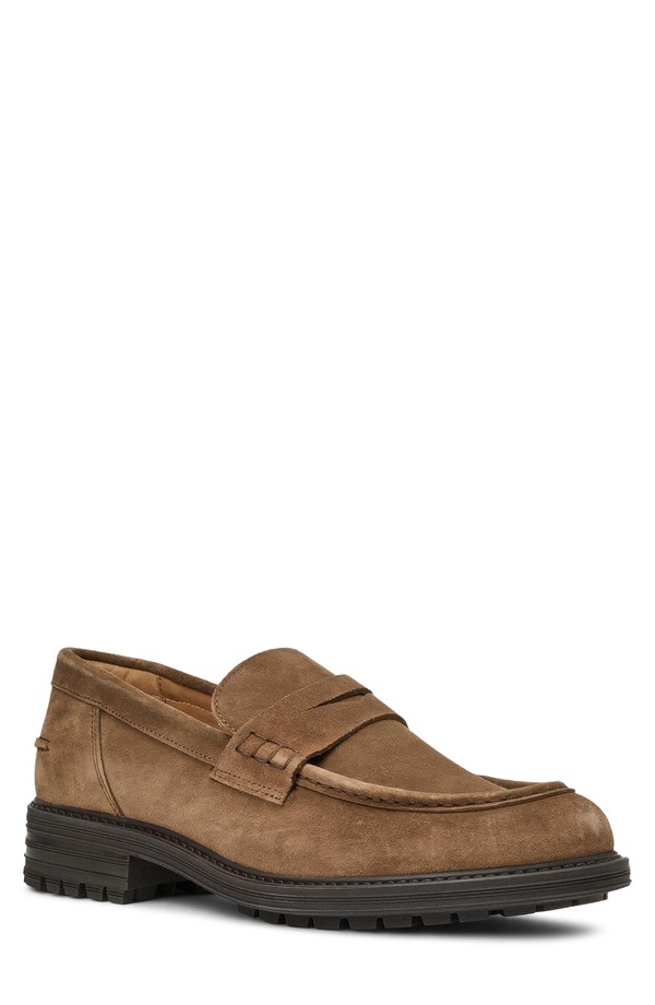 アクアタリア メンズ シューズ 置き目毛皮 Aquatalia Ellis Penny Loafer Cognac Suede
