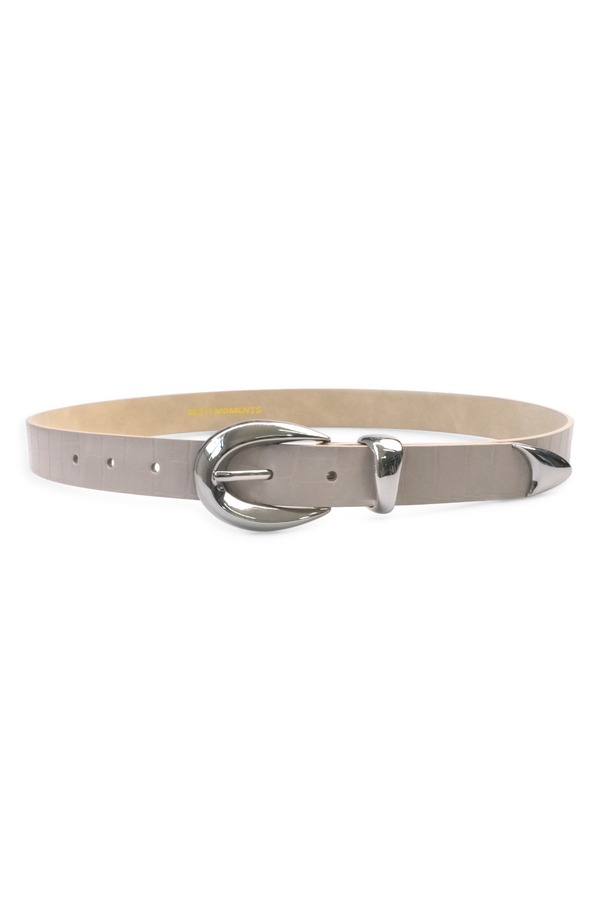 プティ モーメンツ レディース アクセサリー ベルト レザー Petit Moments Marisa Leather Belt Grey Croc/ Silver グレー