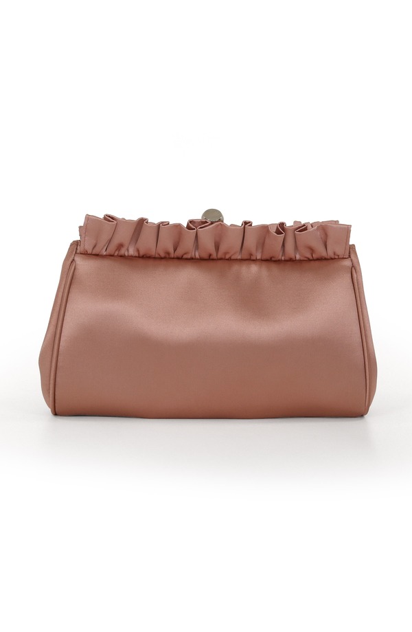 ジュウェルダグレイミシュカ レディース バッグ フリル サテン Jewel Badgley Mischka Olivia Satin Ruffle Topouch Clutch English Rose