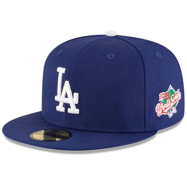ニュー内鰓 メンズ 添え物 鳥打ち帽 毛糸 Men\u0027s New Era Navy Los Angeles Dodgers 1988 World Series Wool 59FIFTY Fitted Hat Navy 米国海軍
