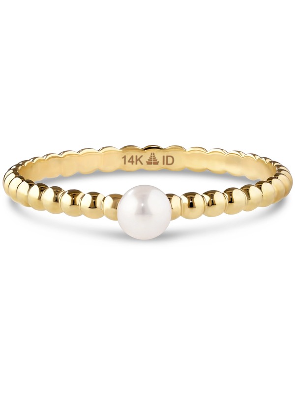 デヴァタ レディース アクセサリー 指輪 DEVATA Freshwater Pearl Beaded Ball Ring in 14K Gold 3mm Yellow Gold イエロー