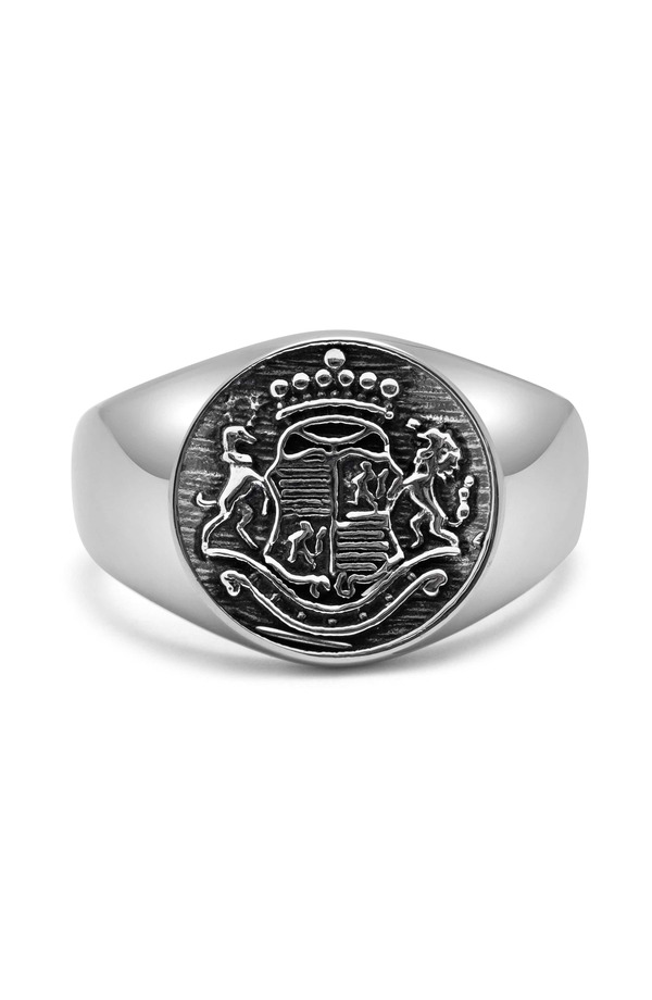 ナイアヤラ メンズ 添え物 指環 Nialaya Crest Ring Silver しろがね色