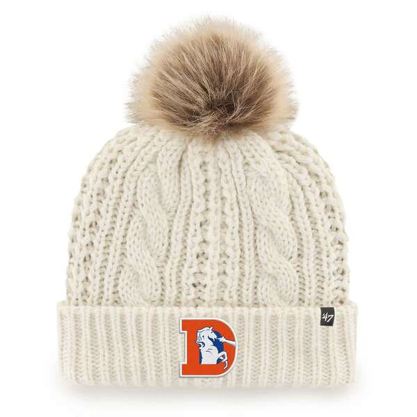 フォーティーセブン レディース アクセサリー 帽子 ニット Women's '47 White Denver Broncos Meeko Cuffed Knit Hat with Pom White ホワイト