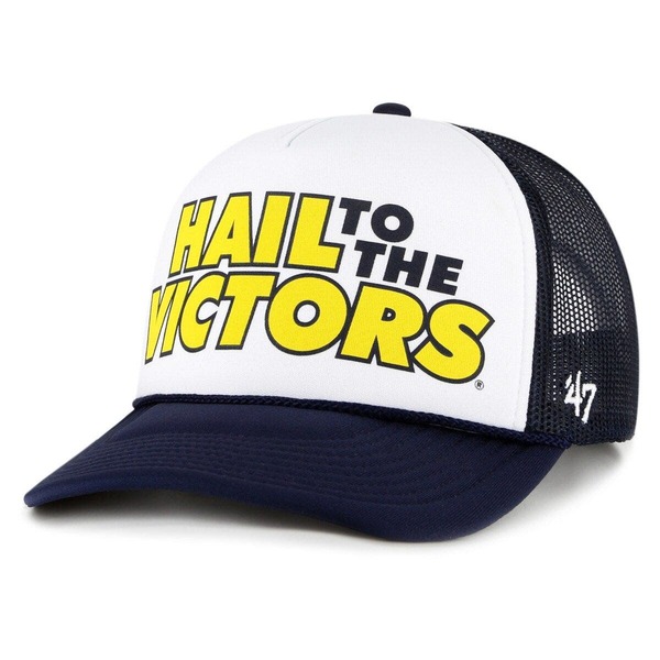 フォーティーセブン メンズ アクセサリー 帽子 Men's '47 White/Navy Michigan Wolverines Article Foam Frontrucker Hat White ホワイト|ReVida 店