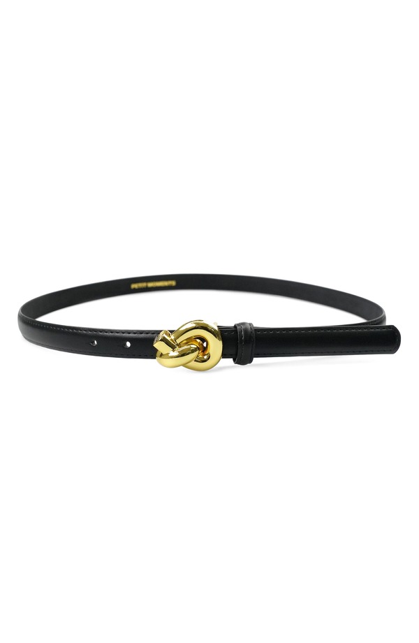 プティ モーメンツ レディース アクセサリー ベルト レザー フェイクレザー Petit Moments Knot Faux Leather Belt Black/ Gold ブラック｜ReVida 店