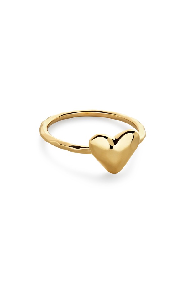 モニカヴィナダー レディース アクセサリー 指輪 Monica Vinader Heart Stacking Ring 18Ct Gold Vermeil ゴールド