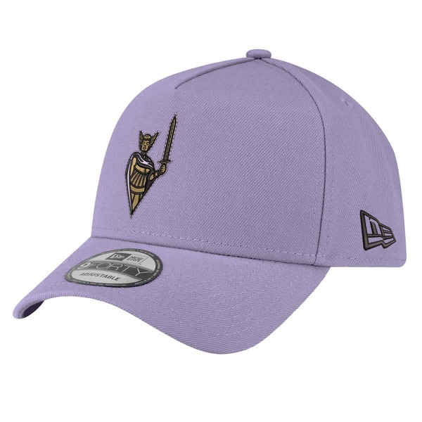 ニューエラ メンズ アクセサリー 帽子 ロゴ Men'sNew Era Violet Golden State Valkyries Core Logo A-Frame 9FORTY Adjustable Hat Violet バイオレット|ReVida 店