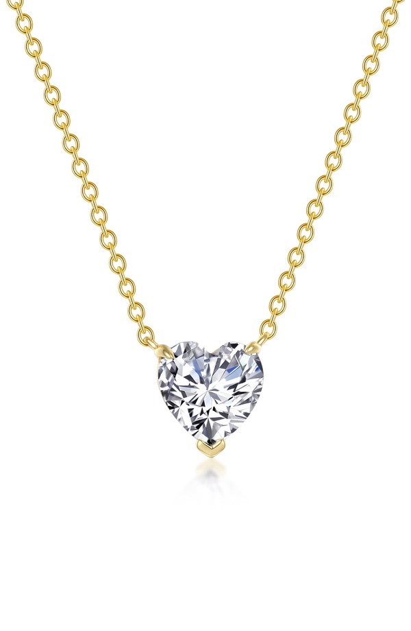 ラフォン レディース アクセサリー ネックレス・チョーカー レース Lafonn Simulatediamond Solitaire Heart Pendant Necklace White/ Gold ホワイト