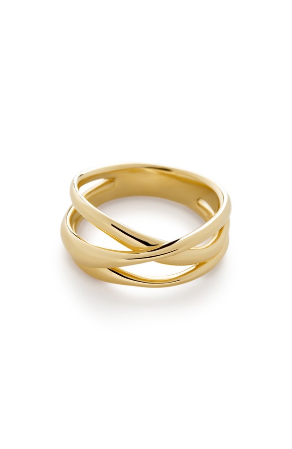 モニカヴィナダー レディース アクセサリー 指輪 Monica Vinader Nura Crossovering 14Kt Solid Gold ゴールド