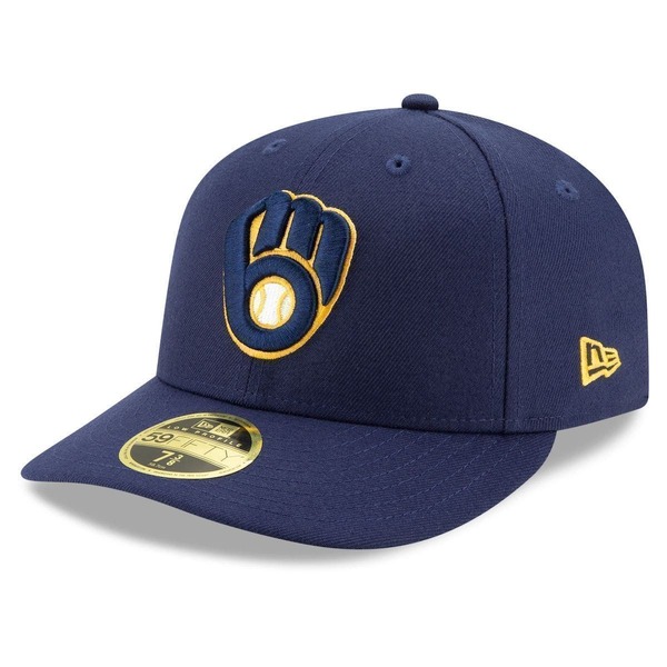 ニューエラ レディース アクセサリー 帽子 Men's New Era Navy Milwaukee Brewers Authenticollection-Field Low Profile 59FIFTY Fitted Hat Navy ネイビー