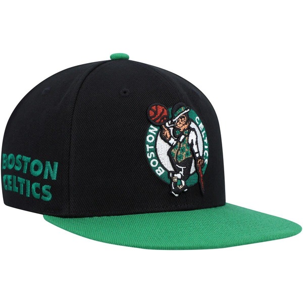 ミッチェル&ネス メンズ アクセサリー 帽子 Men's Mitchell & Ness Black/Green Boston Celticside Core 2.0 Snapback Hat Black ブラック|ReVida 店
