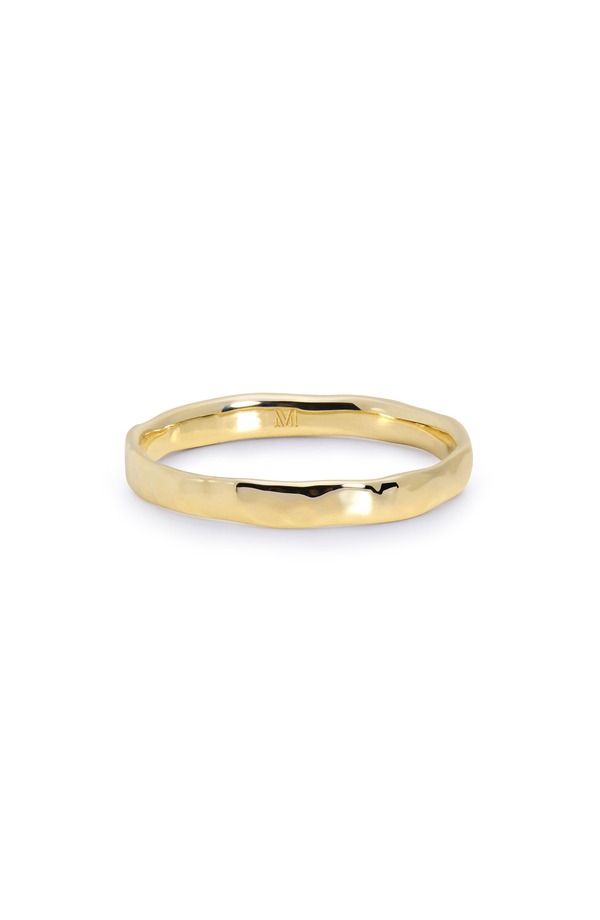 モニカヴィナダー レディース アクセサリー 指輪 Monica Vinader Hammered Slim Band Ring 14Kt Solid Gold ゴールド