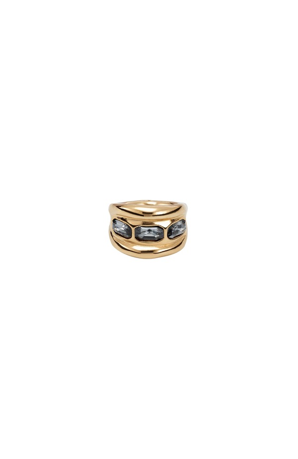 ウノデ 50 レディース アクセサリー 指輪 UNODE50 Triple Grey Crystal Ringold ゴールド