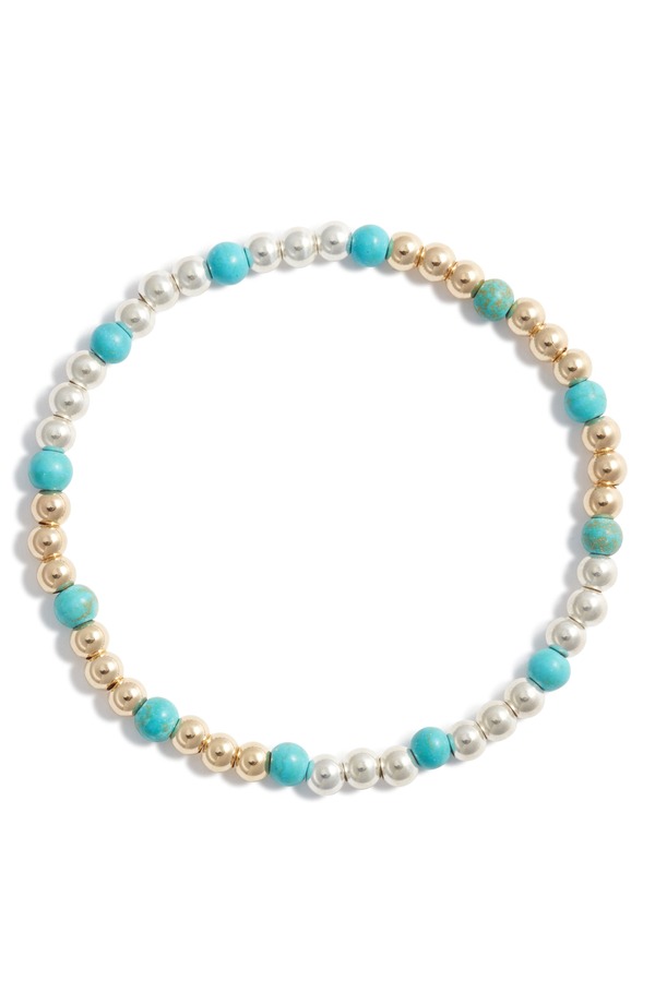 ナシェル レディース アクセサリー ブレスレット・バングル・アンクレット Nashelle Turquoise Stone & Bead Stretch Bracelet Mixed ls ターコイズ