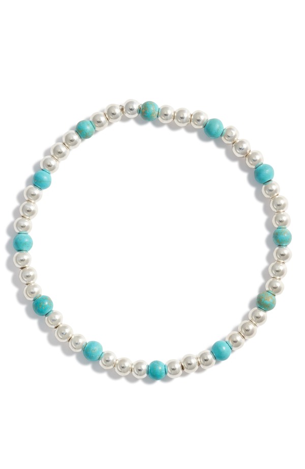 ナシェル レディース アクセサリー ブレスレット・バングル・アンクレット Nashelle Turquoise Stone & Bead Stretch Bracelet Sterling Silver シルバー