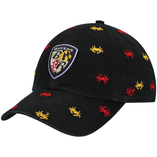 フォーティーセブン レディース アクセサリー 帽子 Women's '47 Black Baltimore Ravens Confetti Clean Up Adjustable Hat Black ブラック