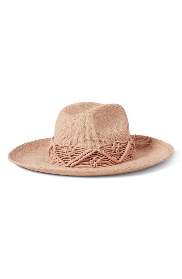 ブリクストン レディース アクセサリー 帽子 Brixton Matteo Macram Accent Straw Hat Soft Pink ピンク