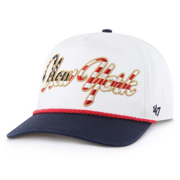フォーティーセブン メンズ アクセサリー 帽子 Men's '47 White New York Yankees Patriotic Overhand Hitch Adjustable Hat White ホワイト｜ReVida 店
