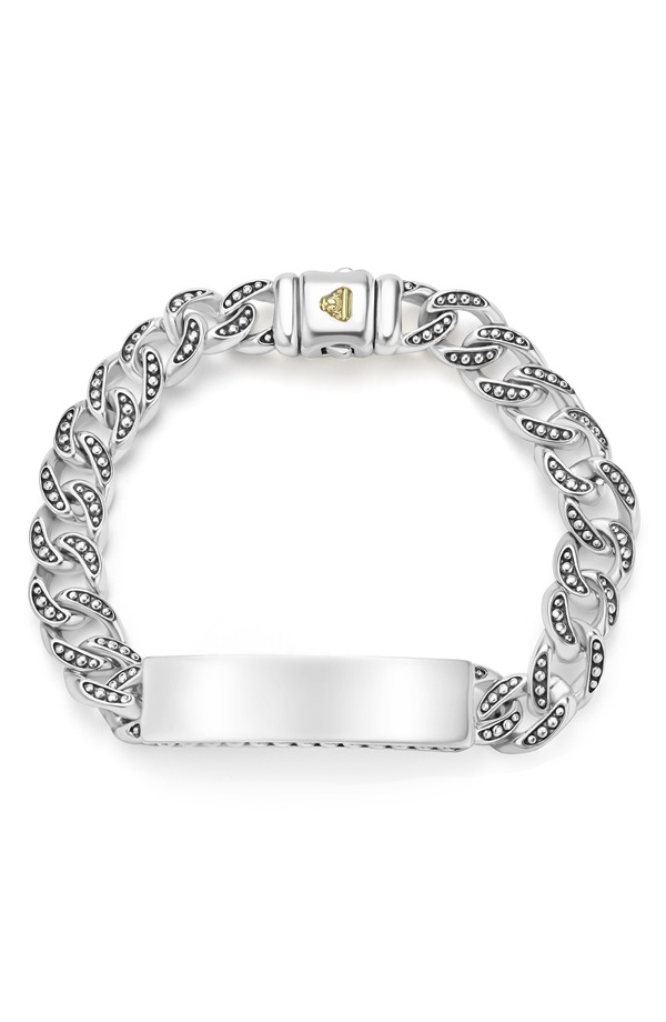 ラゴス メンズ 付属物 ブレスレット・バングル・アンクレット LAGOS Men\u0027s Anthem ID Curb Chain Bracelet Silver しろがね色