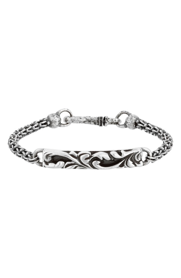 ジョンバルベイトス メンズ 付属物 ブレスレット・バングル・アンクレット John Varvatos Men\u0027s Gothichain Bracelet Silver しろがね色