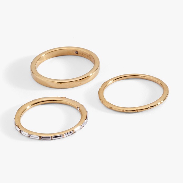 アレックスアンドアニ レディース アクセサリー 指輪 Alex and Ani Baguette Stacking Ring Set of 3 Gold ゴールド