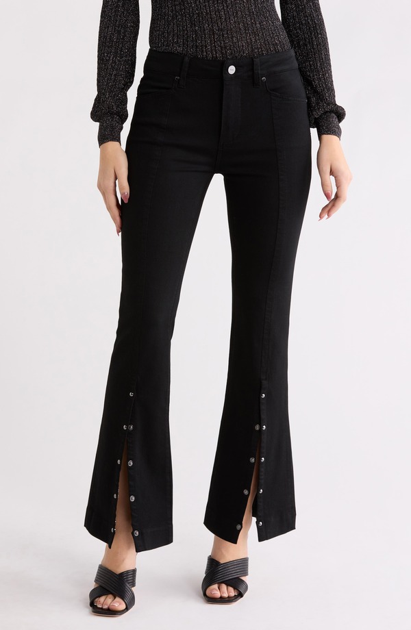 ページ レディース シューズ ブーツ・レインブーツカット 御機嫌酉の方角 デニム PAIGE Manhattan High Waist Bootcut Jeans Black Shadow 黒いこと